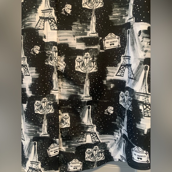 Karl Lagerfeld Set of 2 Black & White Abstract Building Button Down Blouse Sz M - Picture 10 of 16